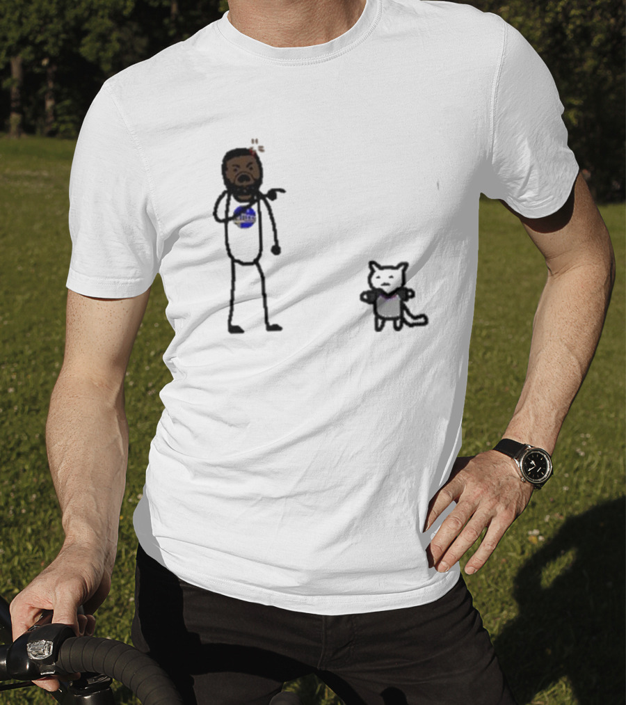 Draymond Basketball Angry Stick Figure With Paint Wearing Cat T-Shirt