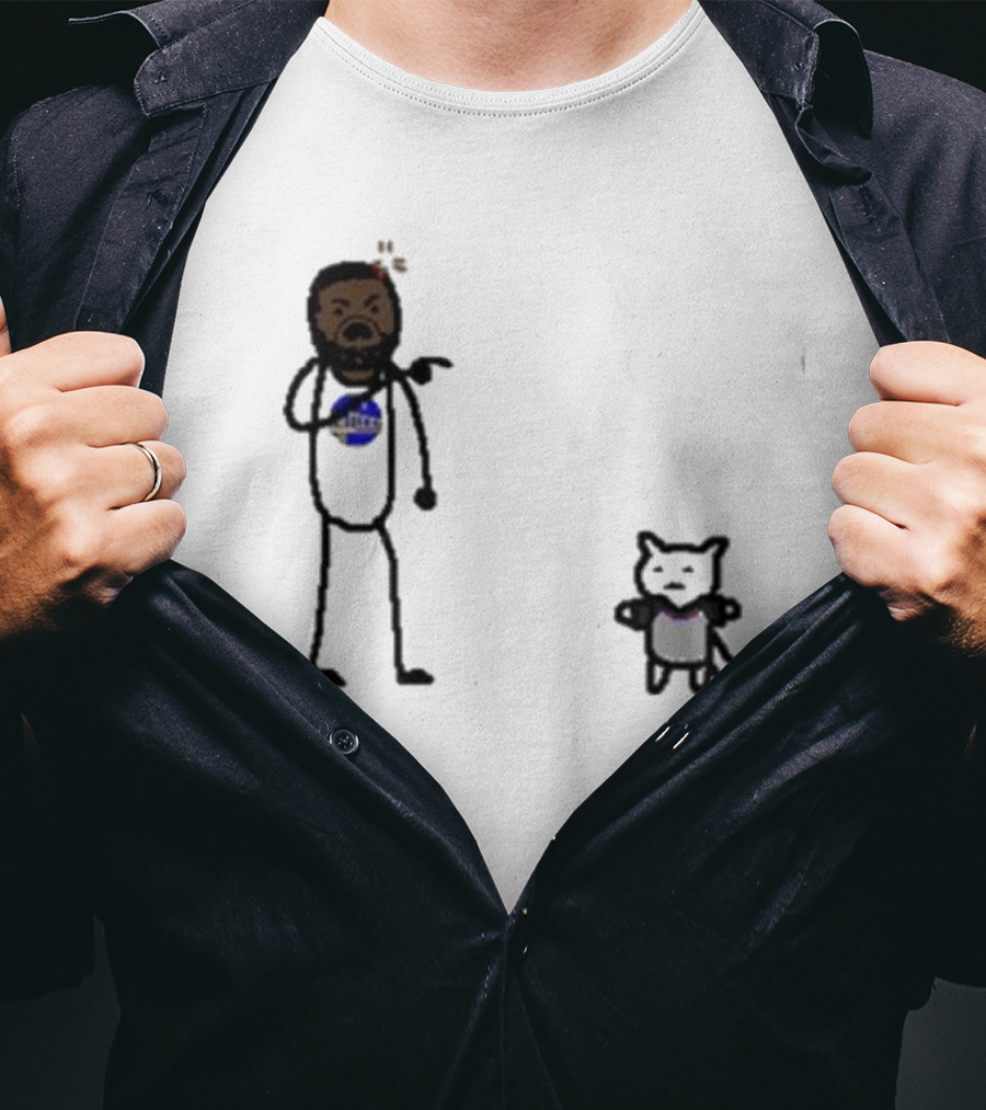 Draymond Basketball Angry Stick Figure With Paint Wearing Cat T-Shirt