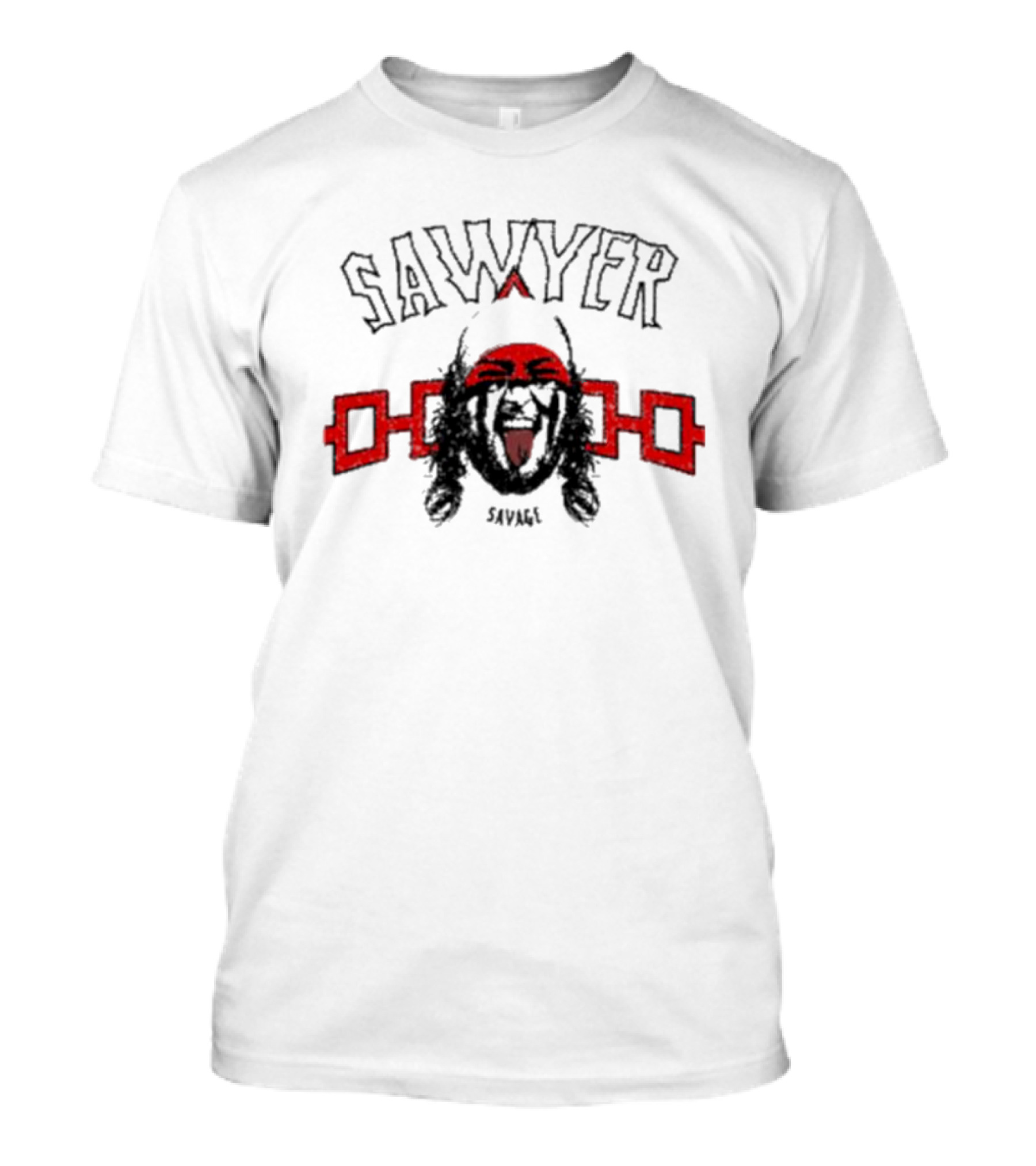 Sawyer Savage Graphic With Red Tribal Elements T-Shirt