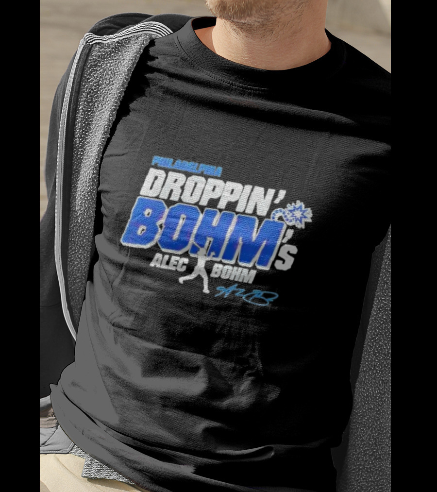 Philadelphia Droppin Bohm’s Alec Bohm Signature Baseball Text T-Shirt
