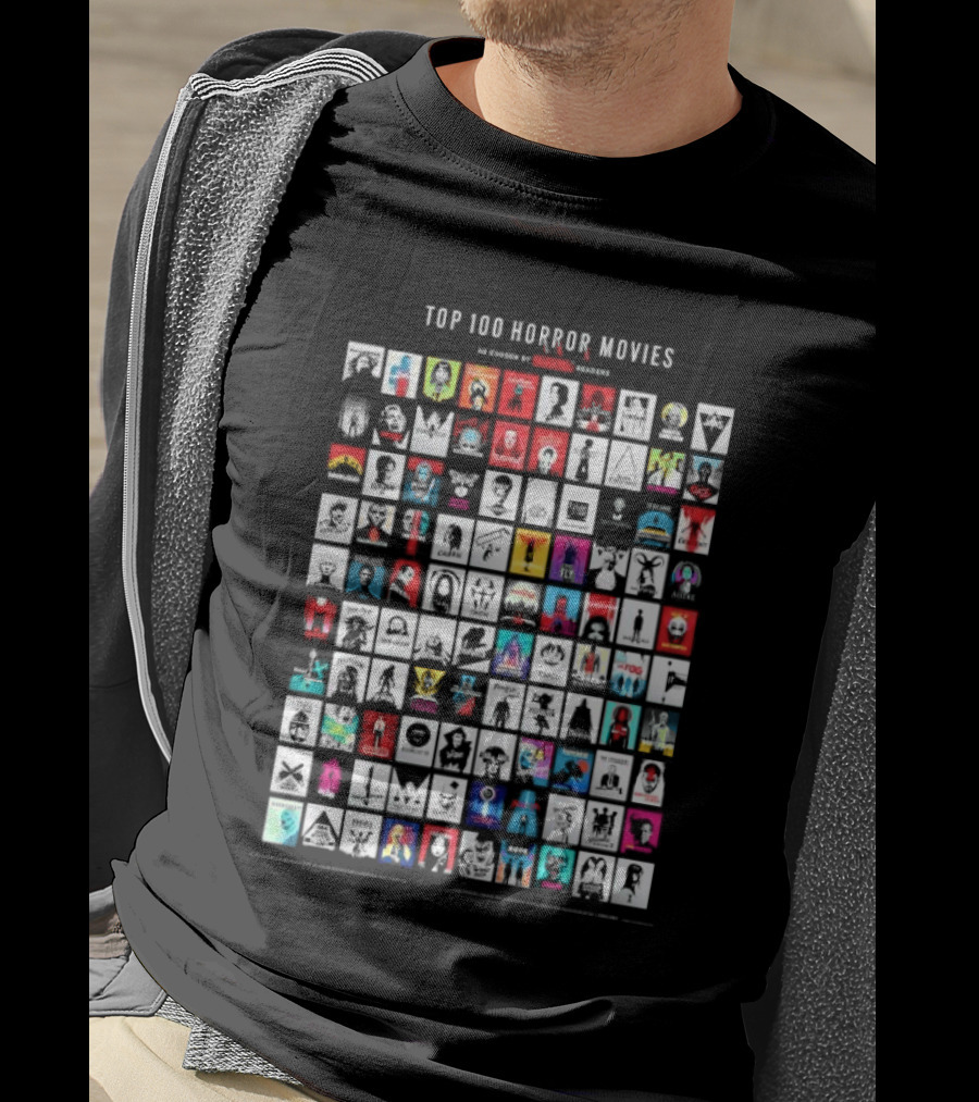 Top 100 Horror Movies As Chosen By Fangoria Readers With Iconic Movie References T-Shirt