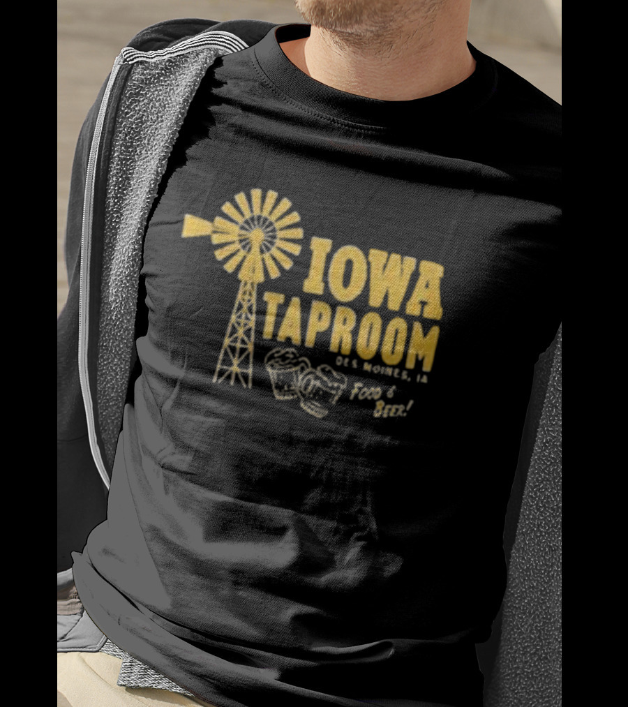 Iowa Taproom Des Moines Windmill Food And Beer T-Shirt