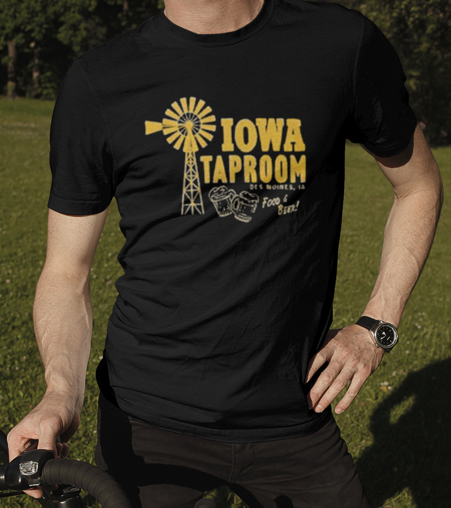 Iowa Taproom Des Moines Windmill Food And Beer T-Shirt