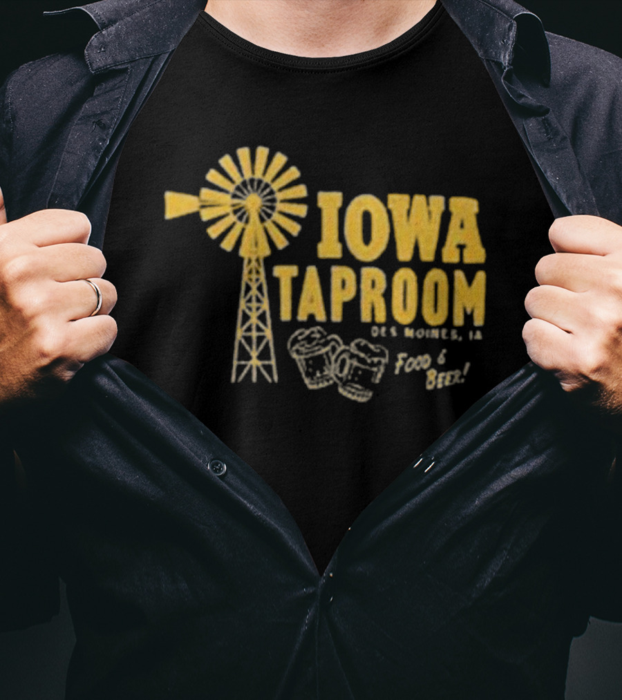 Iowa Taproom Des Moines Windmill Food And Beer T-Shirt