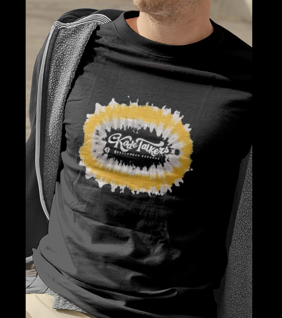 Kade Talkers Challenger Records Yellow And Black Tie-Dye Burst T-Shirt
