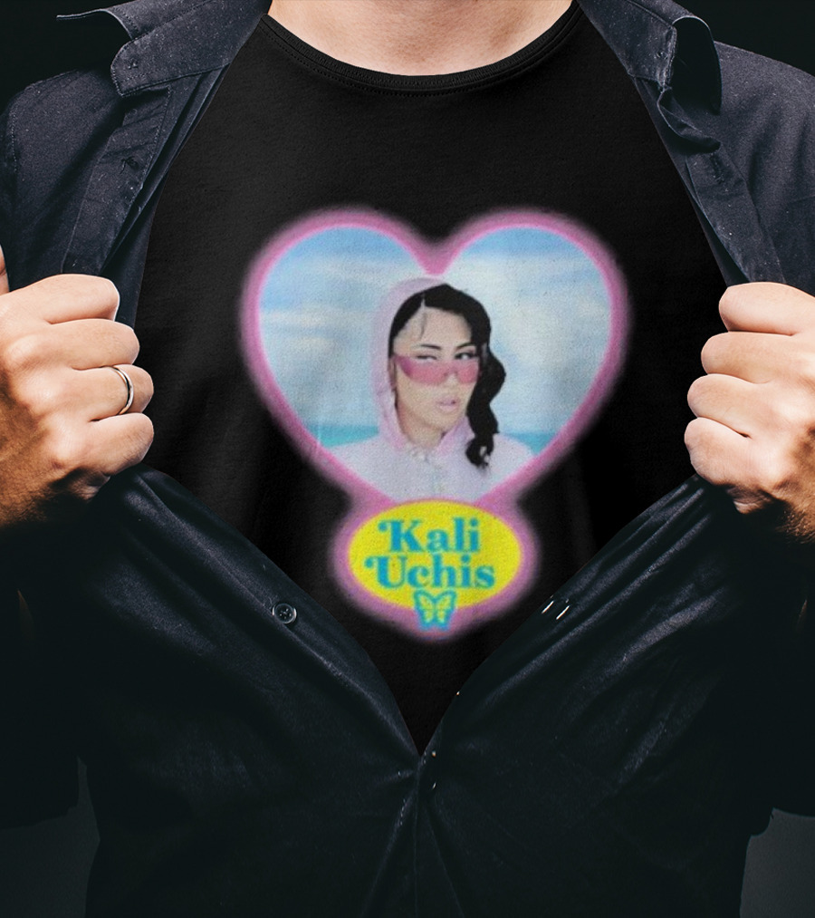 Kali Uchis Pastel Heart Portrait Butterfly T-Shirt