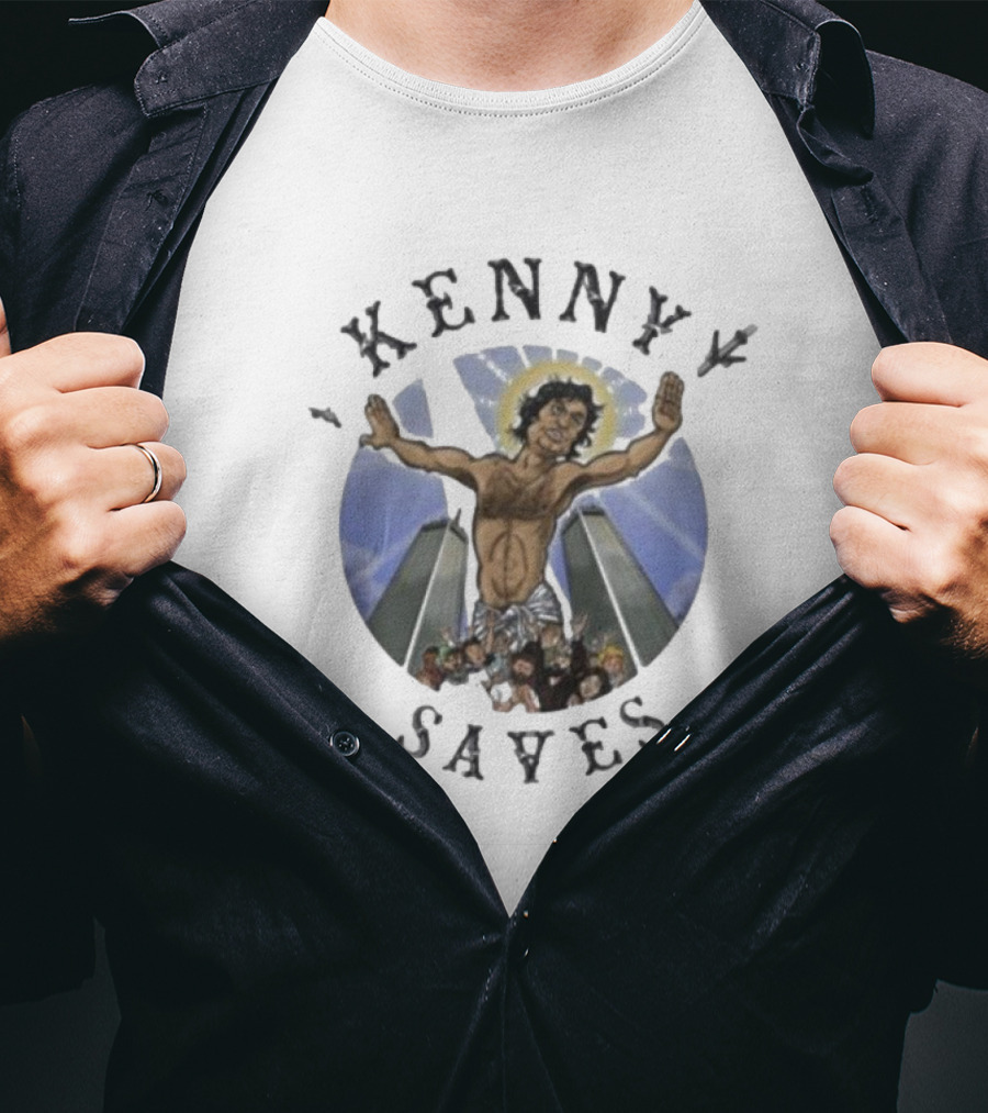Kenny Saves Cross Icon With Crowd And Towers T-Shirt