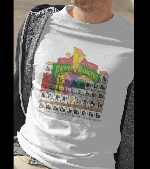 Mighty Morphin Power Rangers Morphing Periodic Table Elements T-Shirt