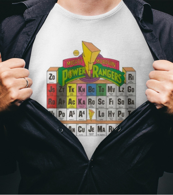 Mighty Morphin Power Rangers Morphing Periodic Table Elements T-Shirt