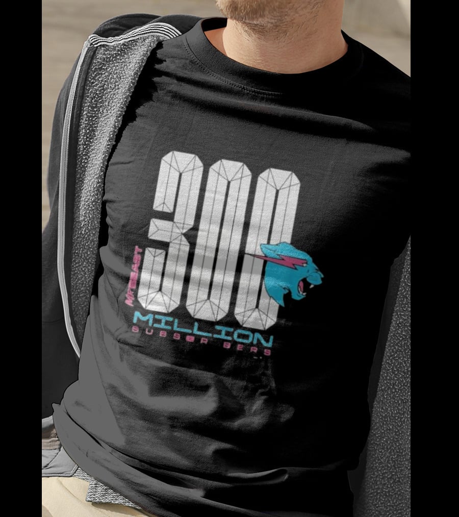 MrBeast 300 Million Subscribers Blue Panther T-Shirt