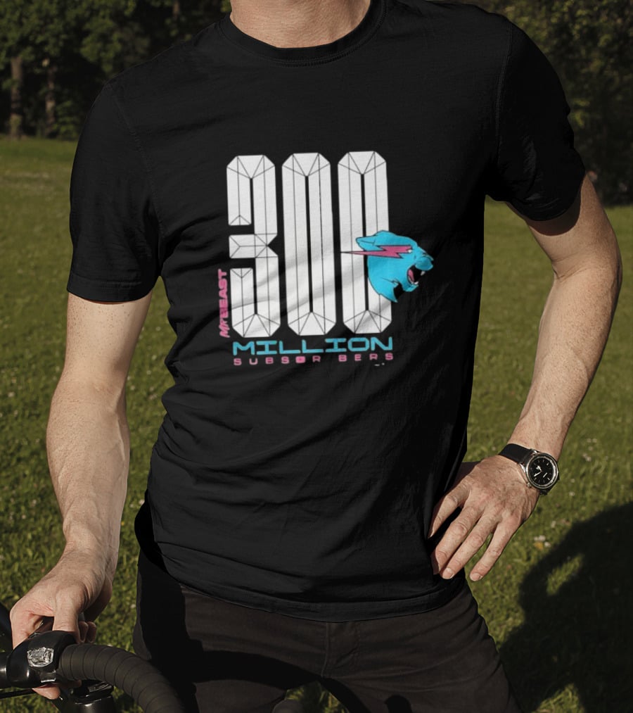 MrBeast 300 Million Subscribers Blue Panther T-Shirt