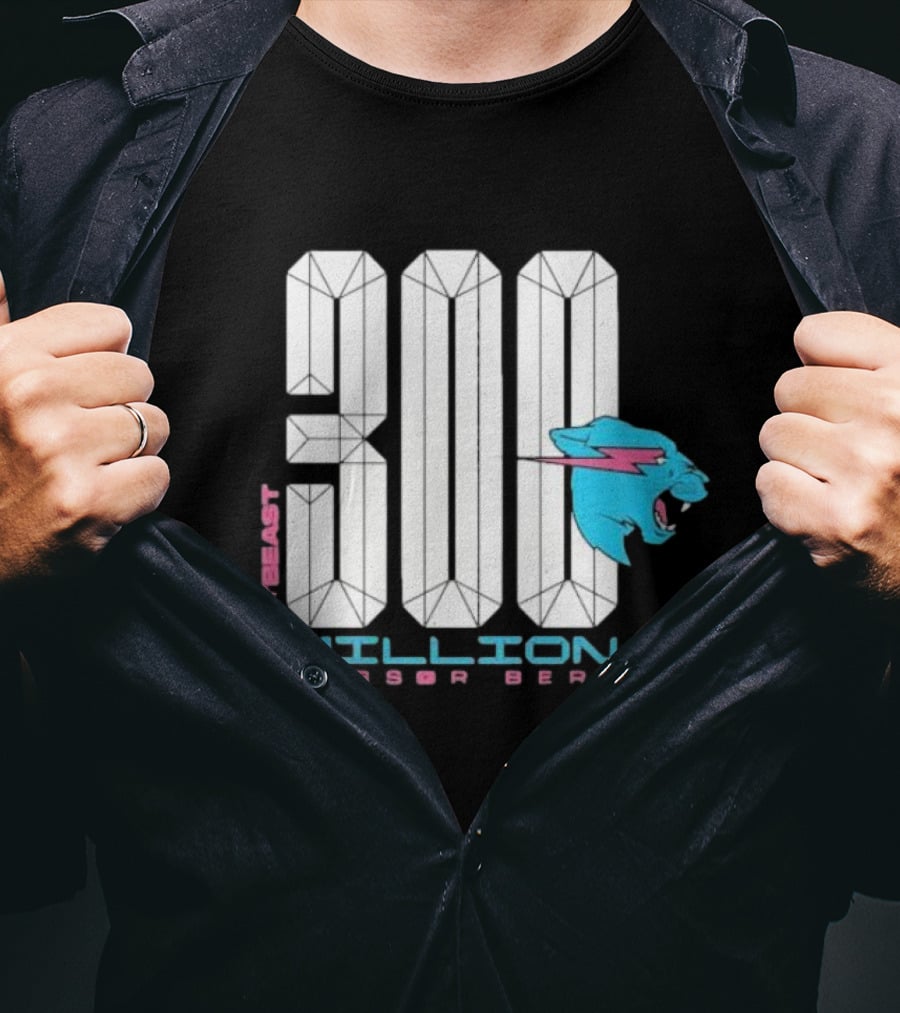 MrBeast 300 Million Subscribers Blue Panther T-Shirt
