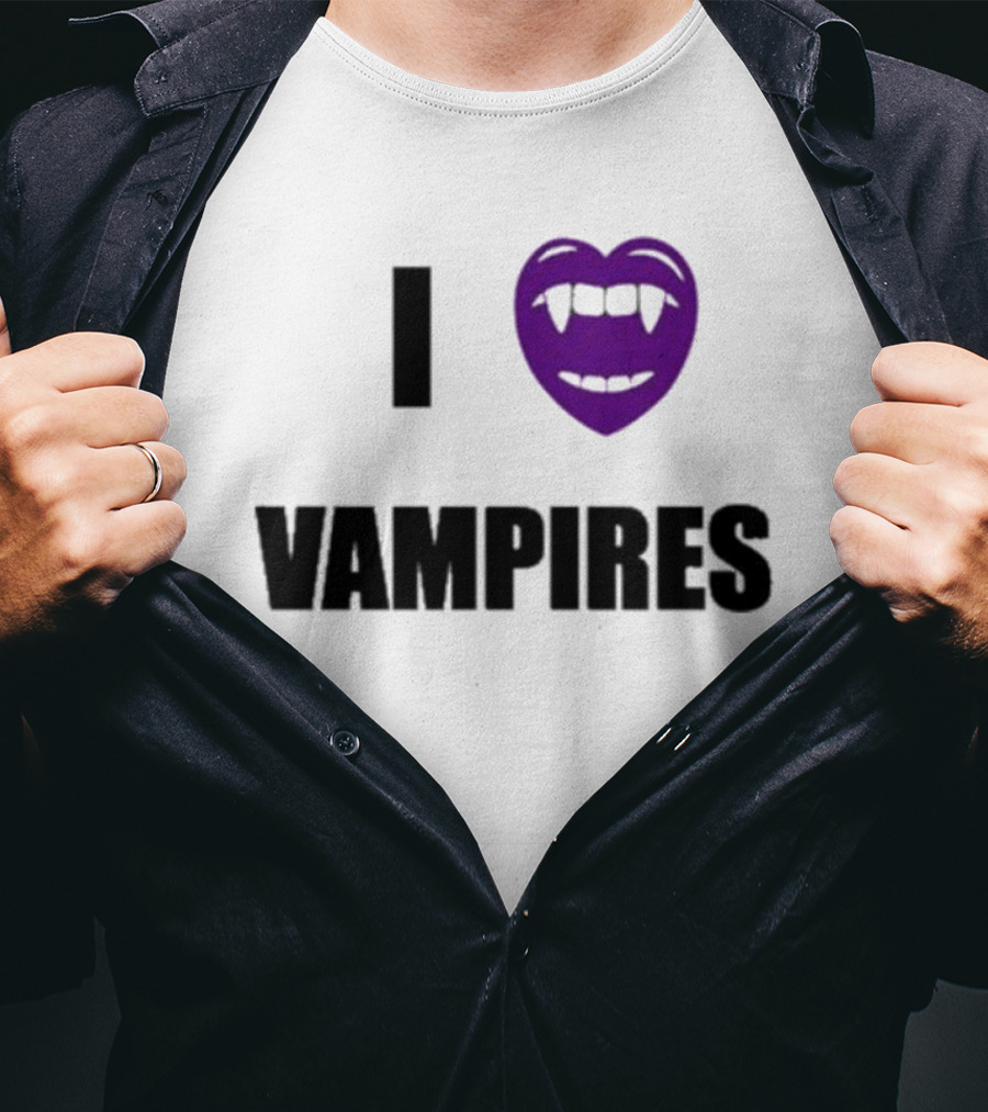 Olivia Rodrigo I Heart Purple Fanged Vampires T-Shirt