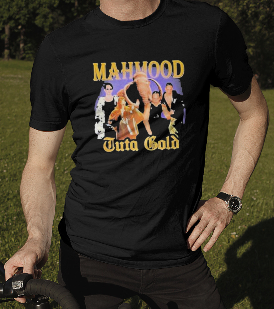 MAHMOOD Tuta Gold Elephant And Figures Collage T-Shirt