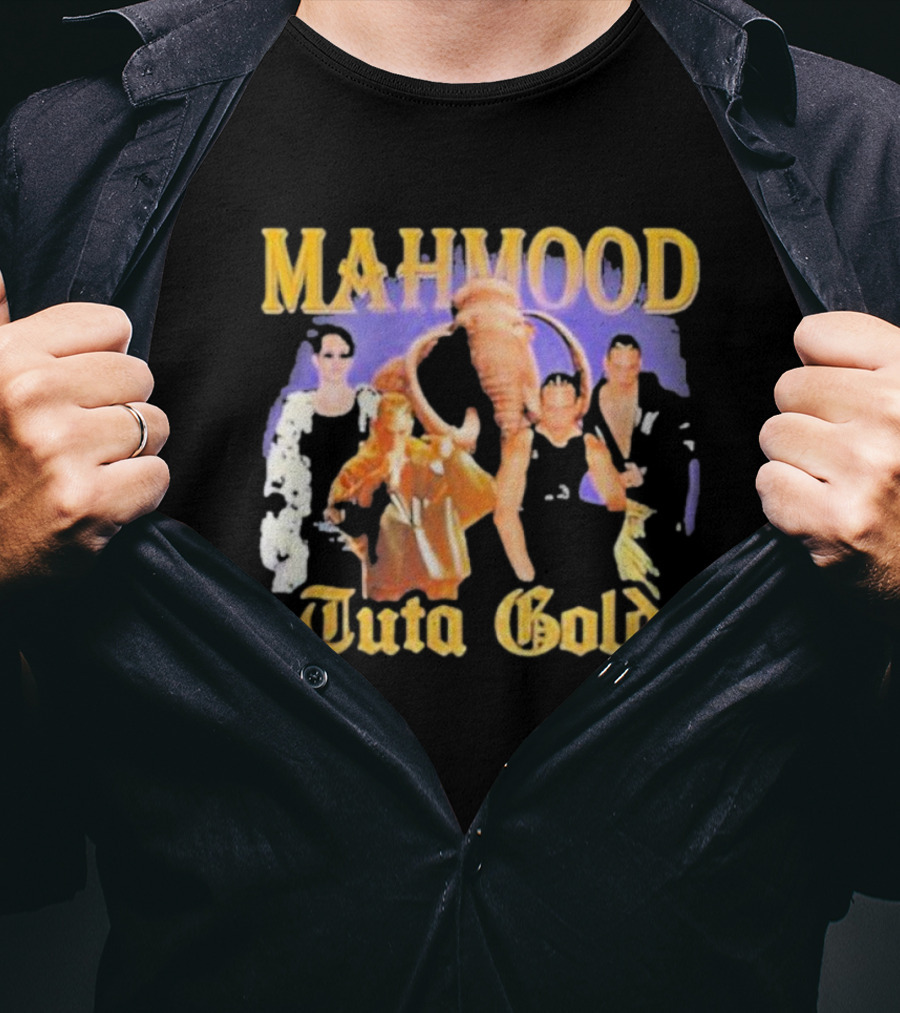 MAHMOOD Tuta Gold Elephant And Figures Collage T-Shirt