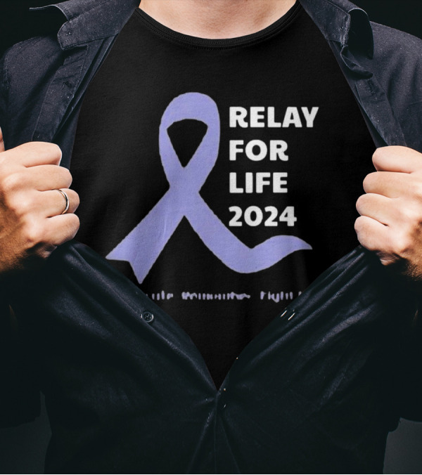 Omega Phi Alpha-Alpha Zeta Relay For Life 2024 Cancer Awareness Ribbon Celebrate Remember Fight Back T-Shirt