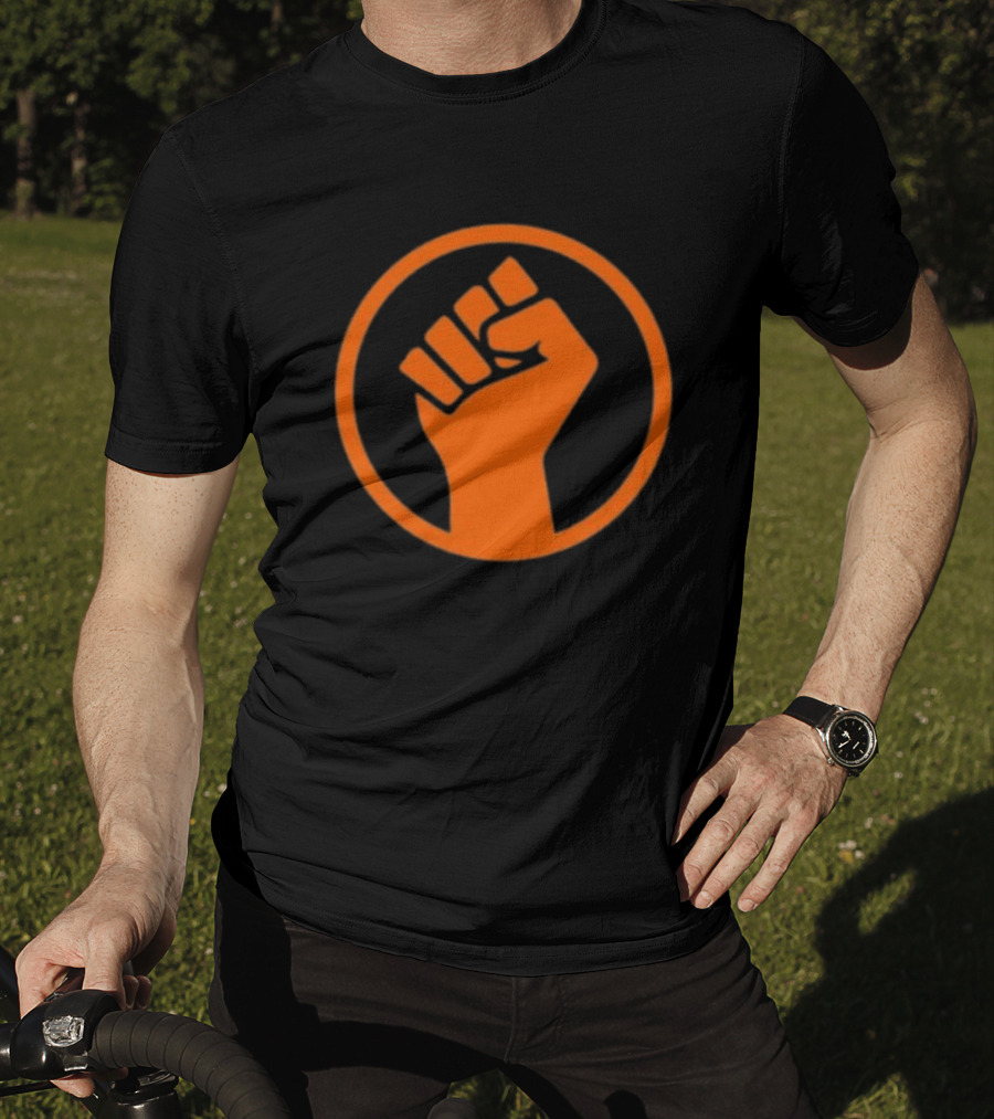 Mad Liberals Orange Fist Symbol In Circle T-Shirt