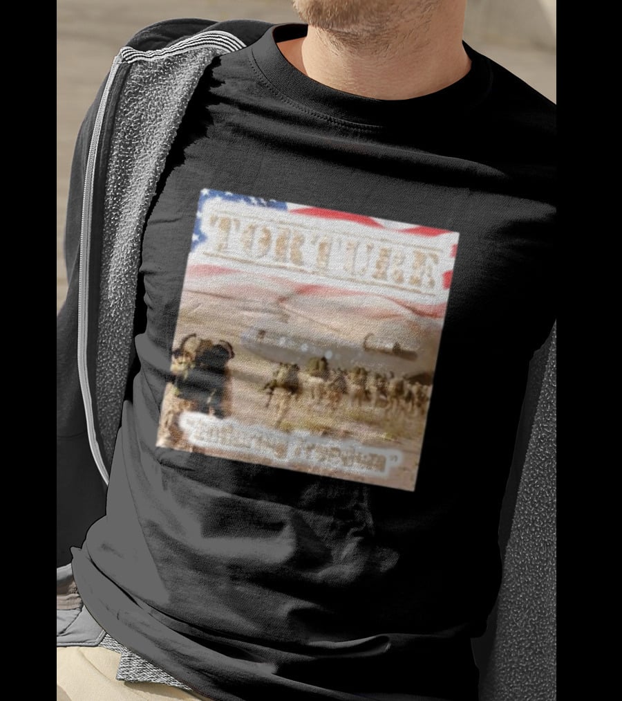 Torture Enduring Freedom American Flag Soldiers Helicopter T-Shirt