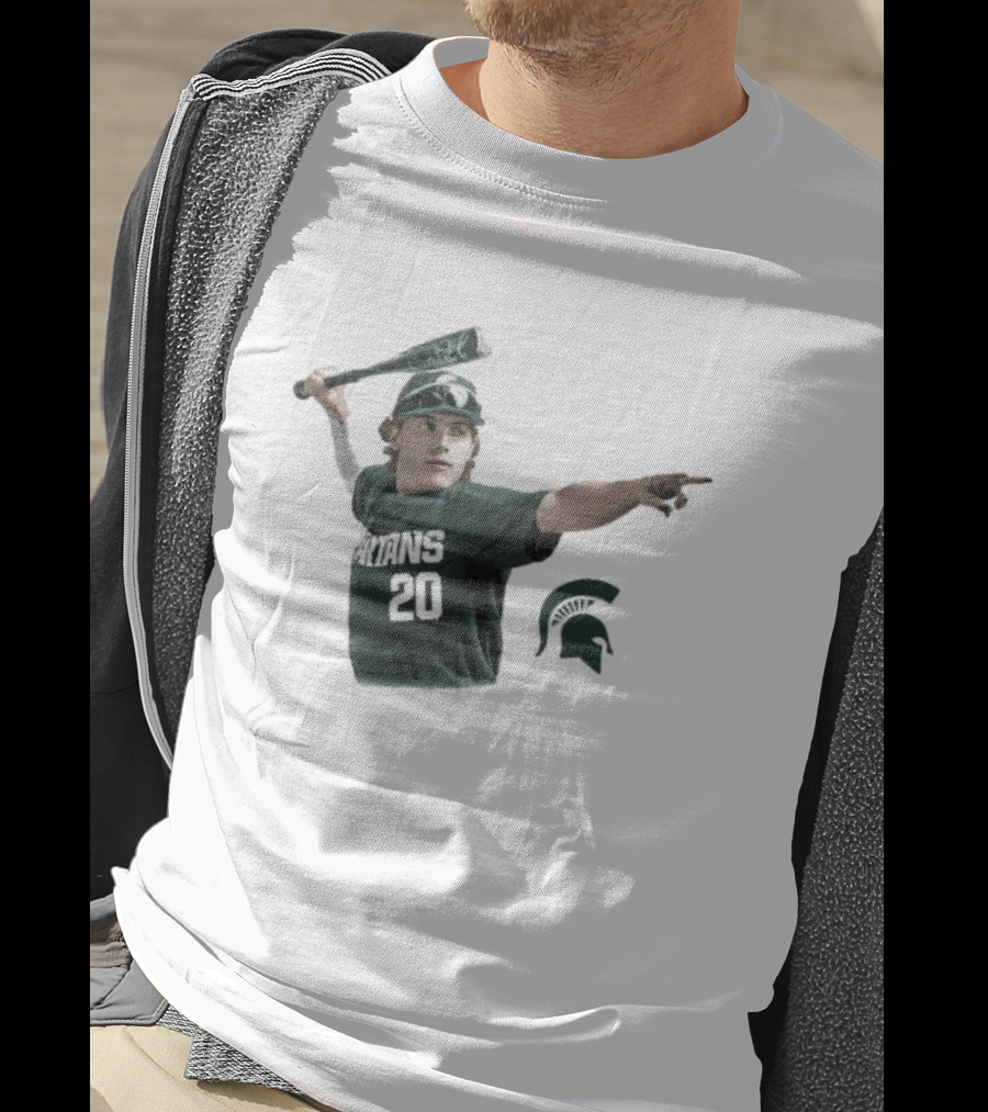 Jayden Terres Michigan State Spartans Baseball Bat Football T-Shirt