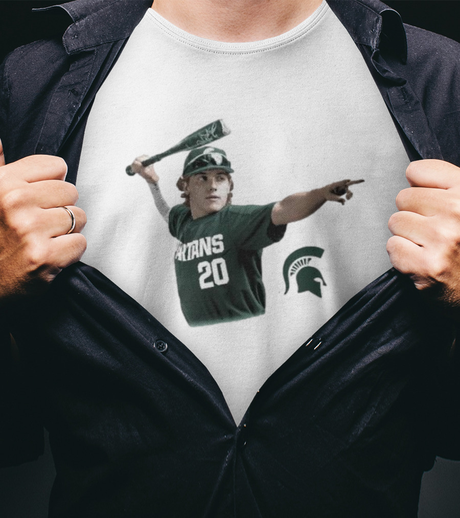 Jayden Terres Michigan State Spartans Baseball Bat Football T-Shirt