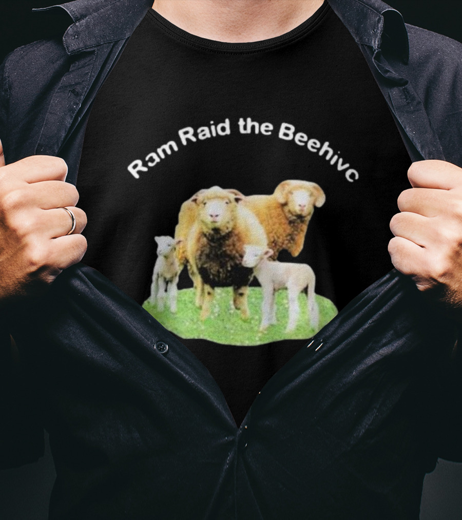 Ram Raid The Beehive Sheep On Grass T-Shirt