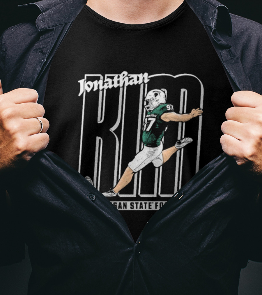 Jonathan Kim Kicking Action Michigan State Football T-Shirt
