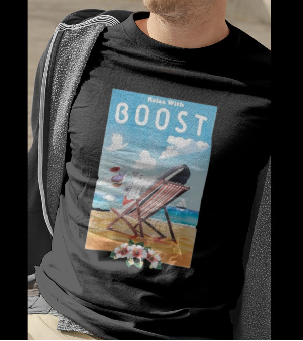 Relax With Boost Ultra Boost Beach Chair Scene T-Shirt