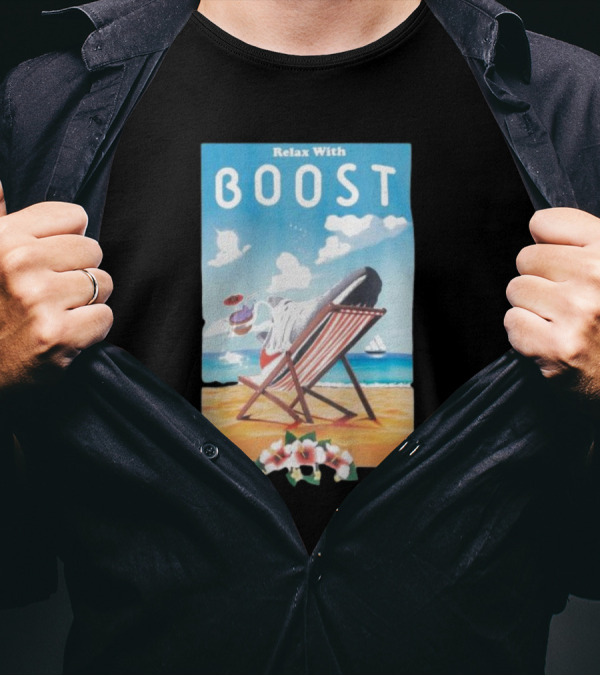 Relax With Boost Ultra Boost Beach Chair Scene T-Shirt