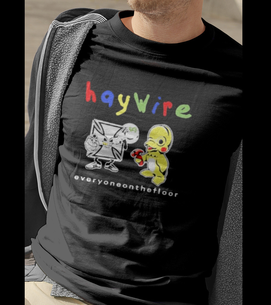 Haywire Everyoneonthefloor Colorful Cartoon Duo T-Shirt