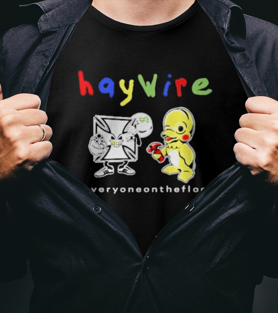Haywire Everyoneonthefloor Colorful Cartoon Duo T-Shirt