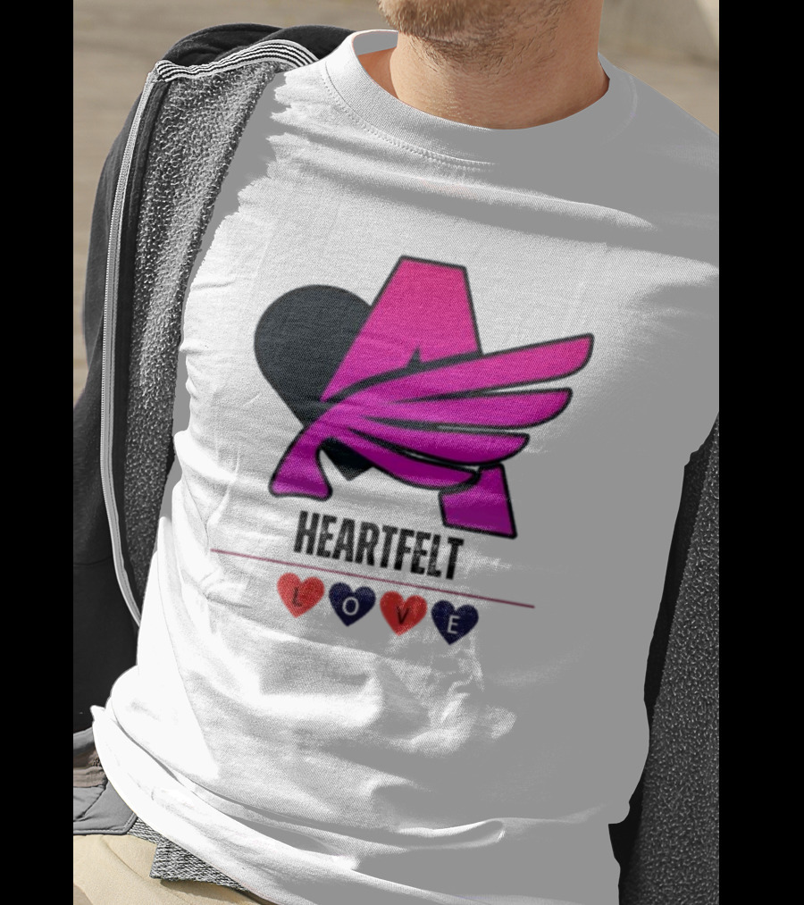 Heartfelt Love Pink Winged Heart T-Shirt