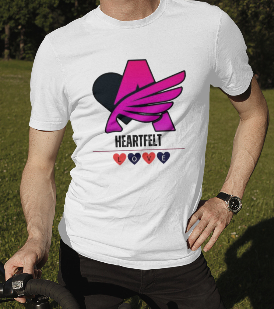 Heartfelt Love Pink Winged Heart T-Shirt