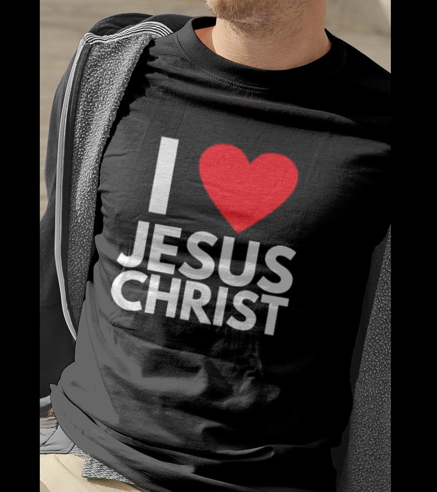 I Love Jesus Christ Christian Red Heart T-Shirt