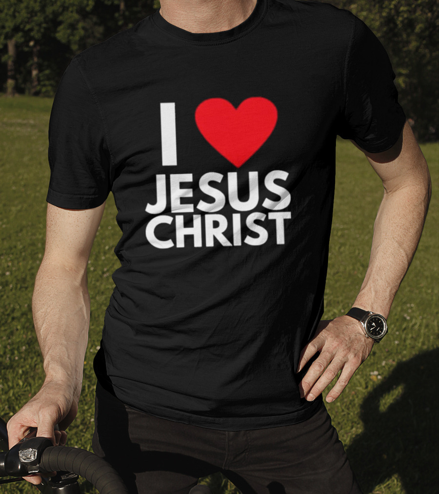 I Love Jesus Christ Christian Red Heart T-Shirt