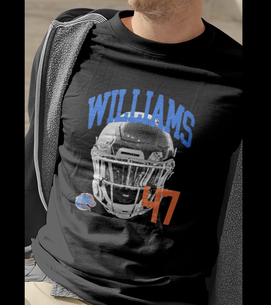 Williams 47 Helmet Boise State Broncos T-Shirt