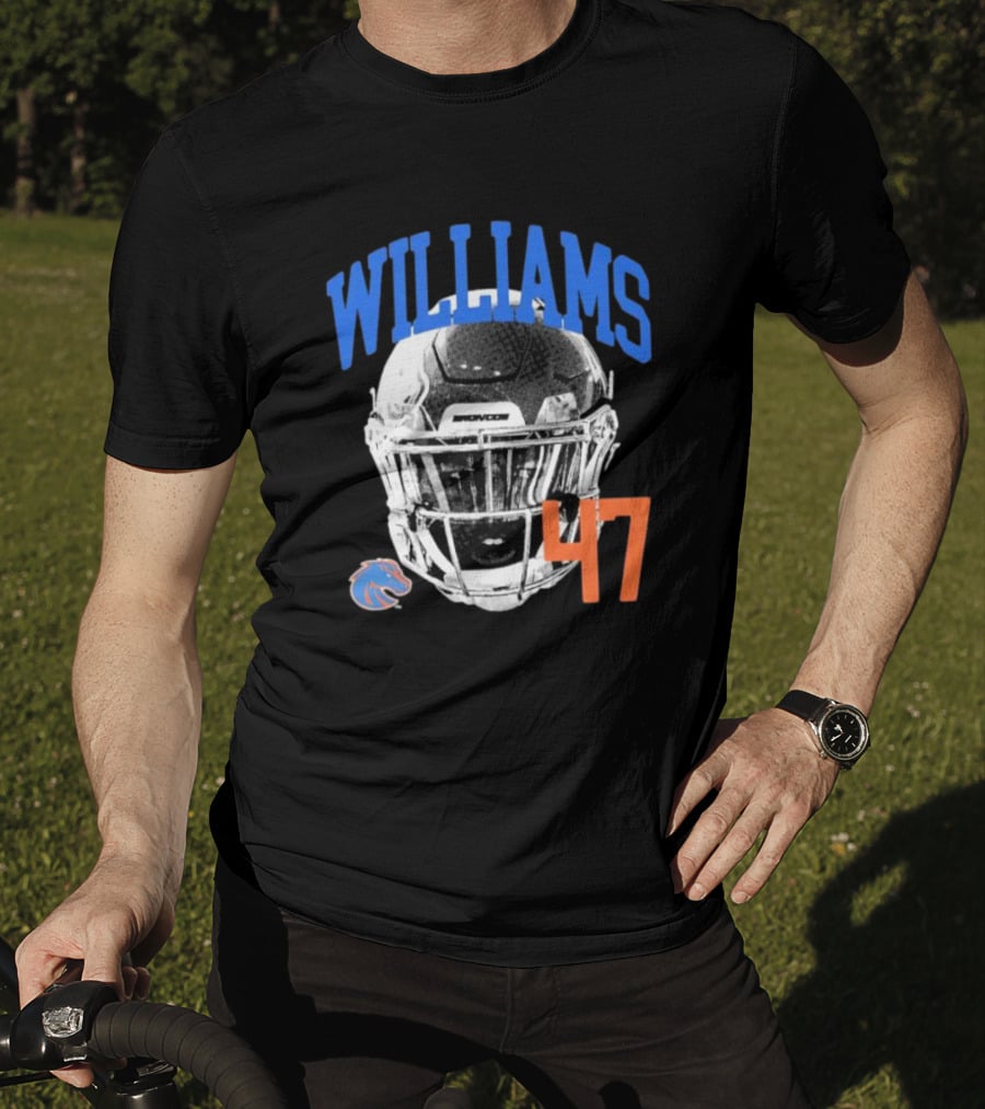 Williams 47 Helmet Boise State Broncos T-Shirt