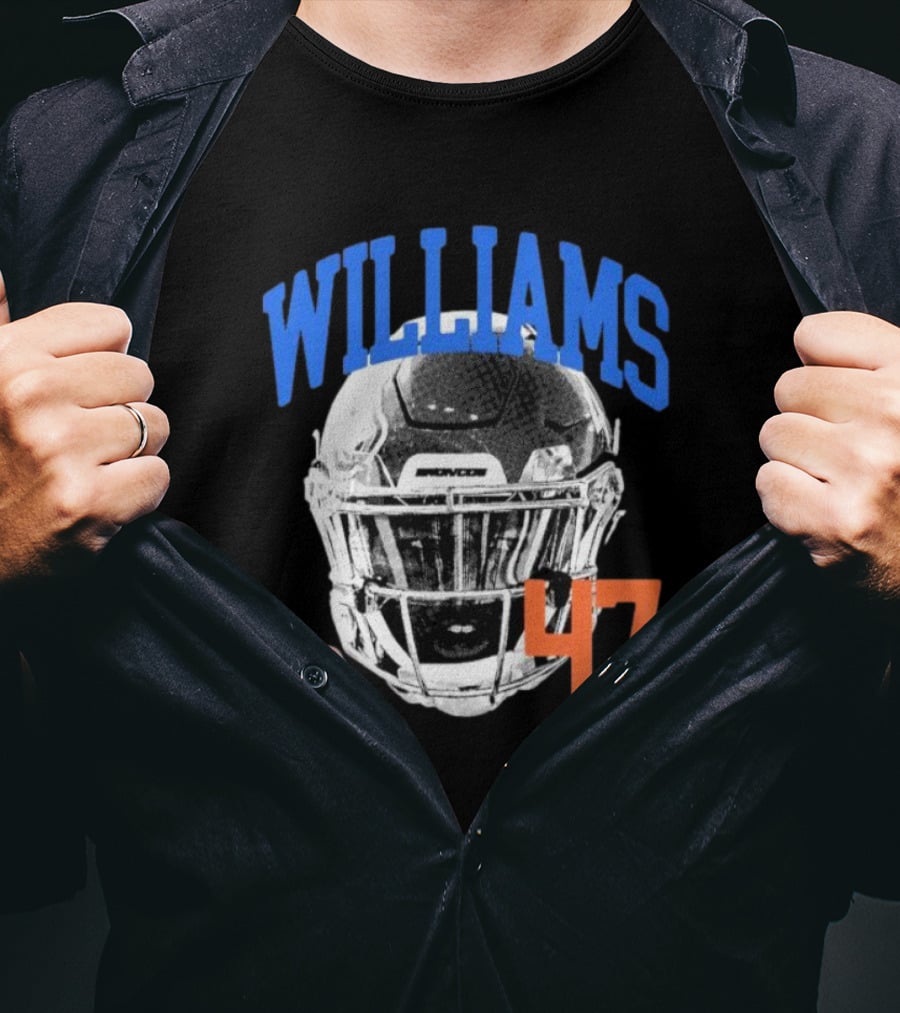 Williams 47 Helmet Boise State Broncos T-Shirt