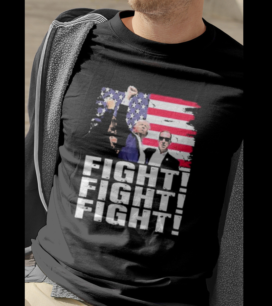 Fight Fight Fight Donald America Flag T-Shirt
