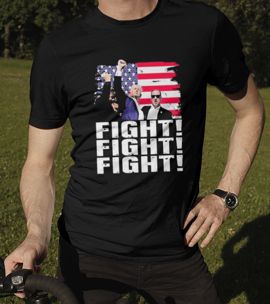 Fight Fight Fight Donald America Flag T-Shirt