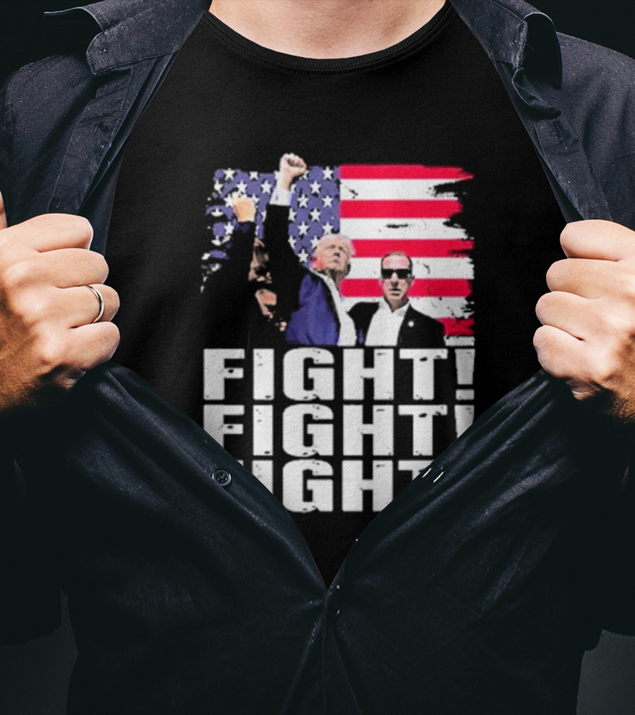 Fight Fight Fight Donald America Flag T-Shirt