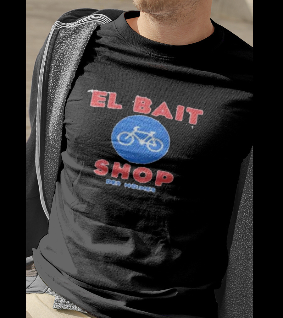El Bait Bike Shop Des Moines With Blue Bicycle T-Shirt