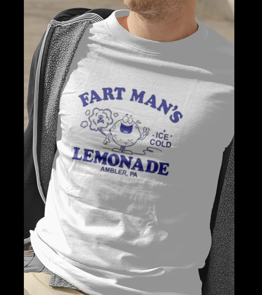 Fart Man's Ice Cold Lemonade Ambler PA Funny Character T-Shirt