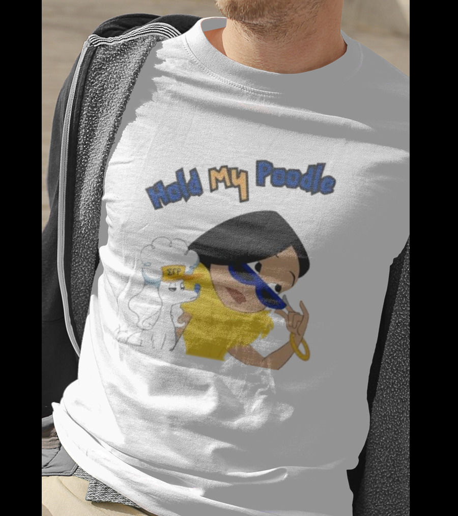 Hold My Poodle SGR Animated Character With Glasses T-Shirt