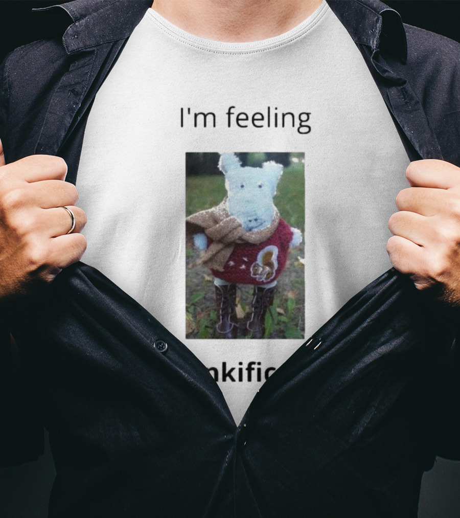 I'm Feeling Bunkificent Stuffed Animal In Scarf T-Shirt