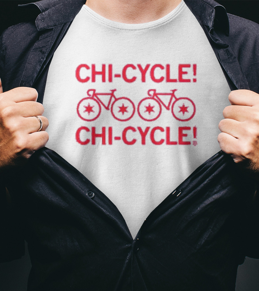 Chi-Cycle Chi-Cycle Chicago Bicycle Star Wheels T-Shirt
