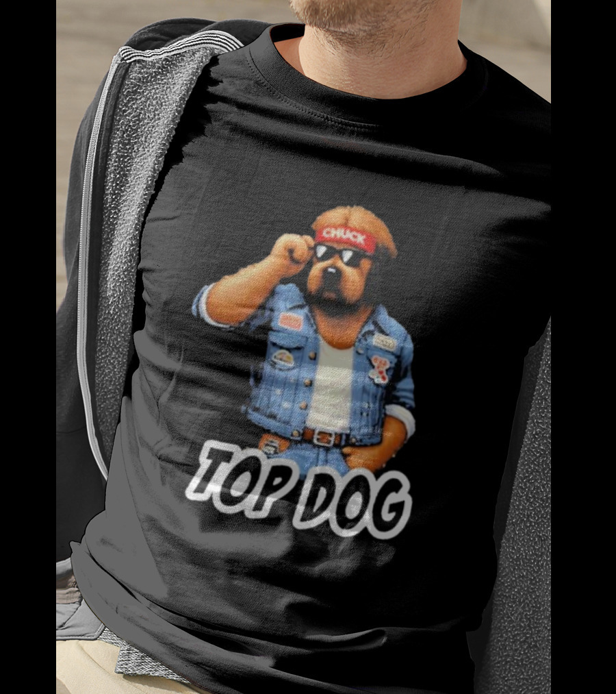 Chuckonbase Chuck Topdog Cool Denim Style Fashion Dog T-Shirt