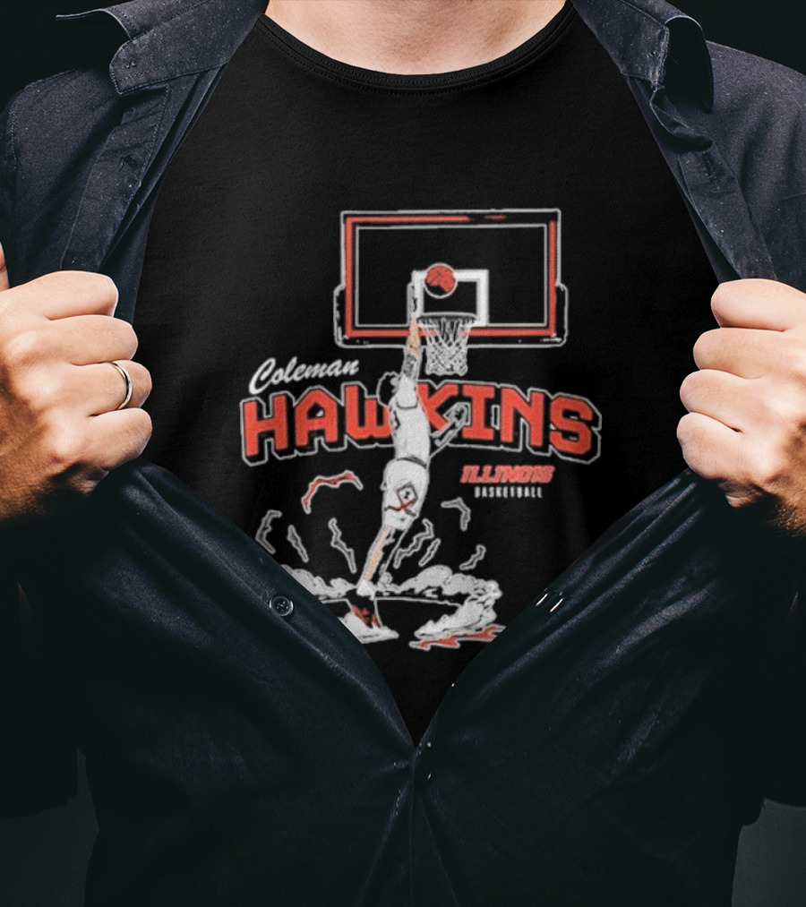 Coleman Hawkins Illinois Basketball Dunk T-Shirt