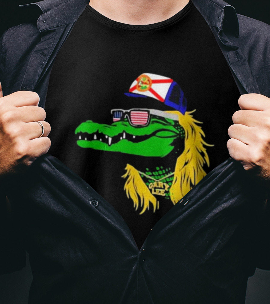 Conservativeant Wearing Gary Lee Gator With Trucker Hat And Sunglasses T-Shirt