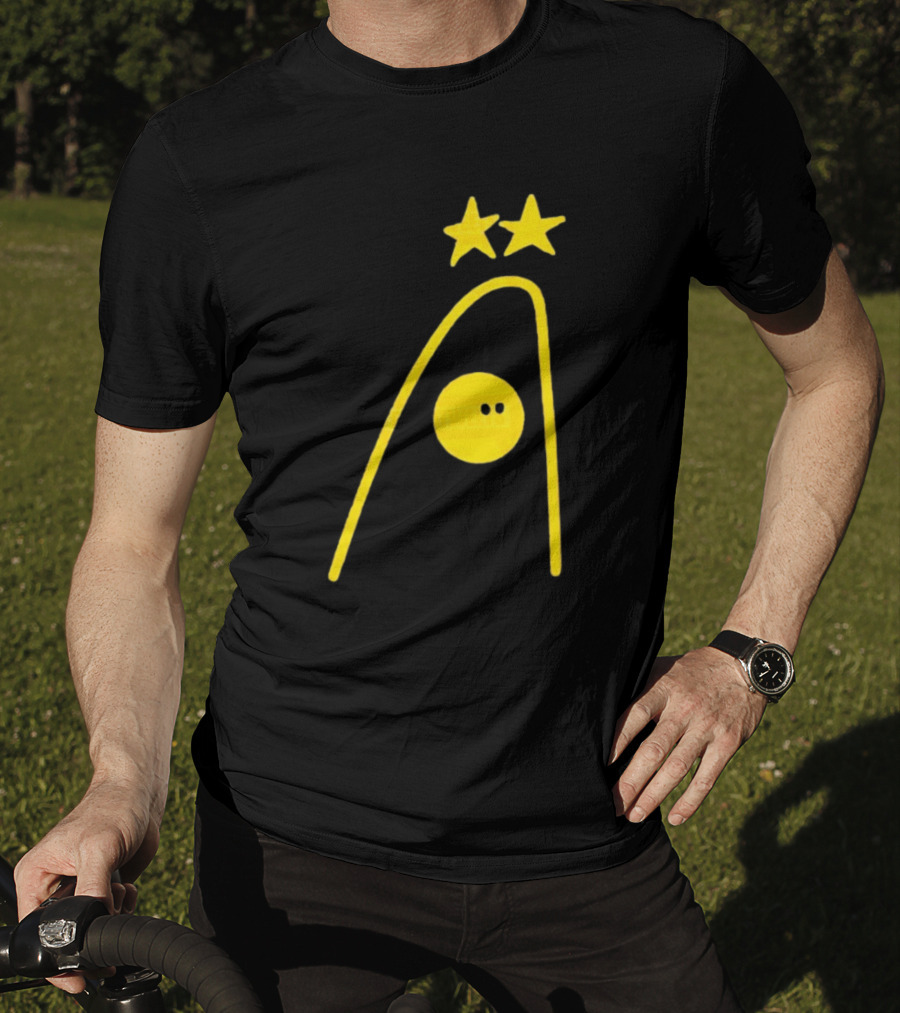 Dandies Badge Fitbatweets Yellow Stars Icon With Curve And Circle T-Shirt