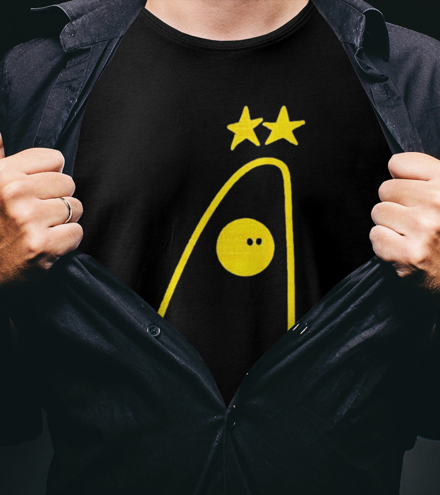 Dandies Badge Fitbatweets Yellow Stars Icon With Curve And Circle T-Shirt